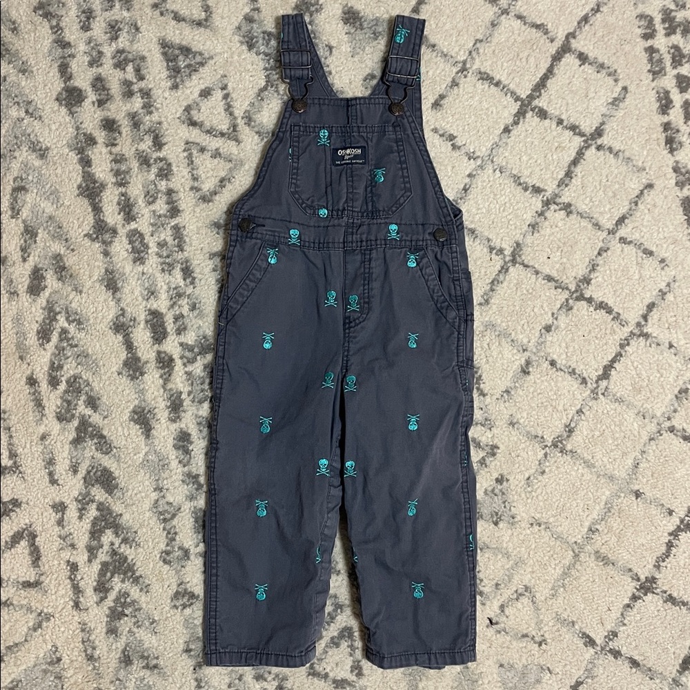 3 for $20 ✨ Oshkosh | Embroidered Skull Overalls